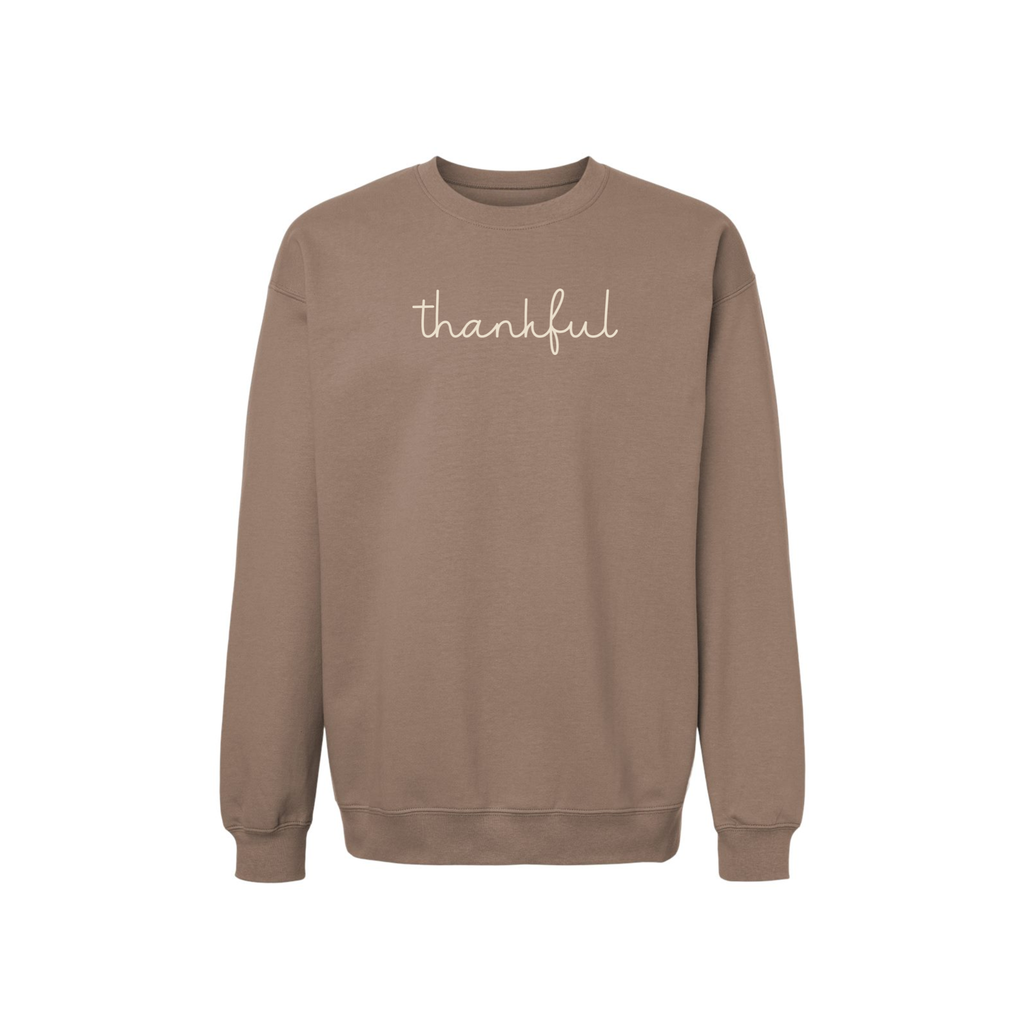 Thankful Script Crewneck Sweatshirt | Cozy Fall Thanksgiving Sweatshirt