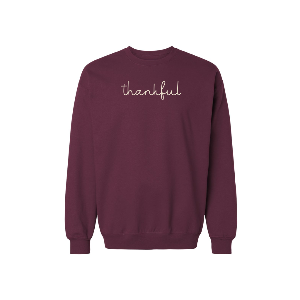 Thankful Script Crewneck Sweatshirt | Cozy Fall Thanksgiving Sweatshirt